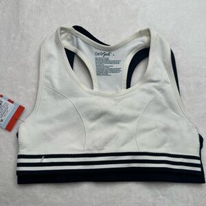 Cat & Jack Girls Sport bra seamless Pullover Black  & white 2pk Size S